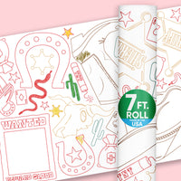 Western Hoedown coloring table runner on party table