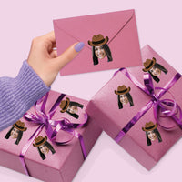 Custom Photo Cowboy Hat Fun Face Cut-Out Stickers - Set of 24