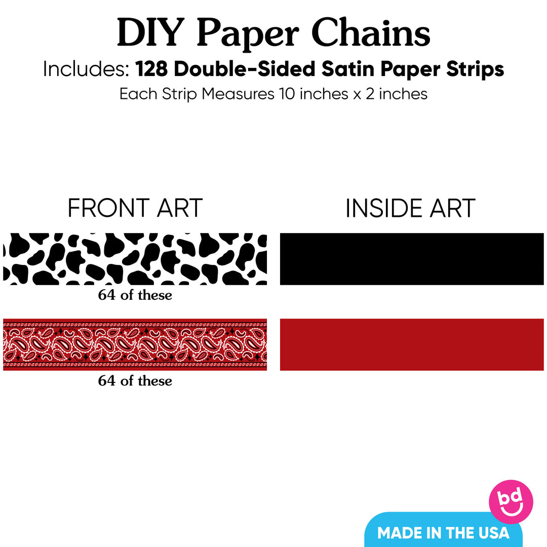 Western Hoedown DIY Paper Chains - 128 Pc