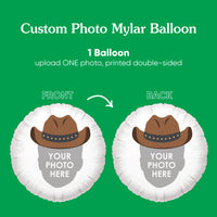 Personalized Fun Face Cowboy Hat Balloon - Double Sided - 1 Ct