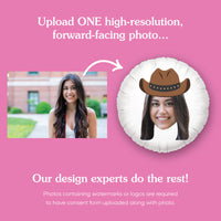 Personalized Fun Face Cowboy Hat Balloon - Double Sided - 1 Ct