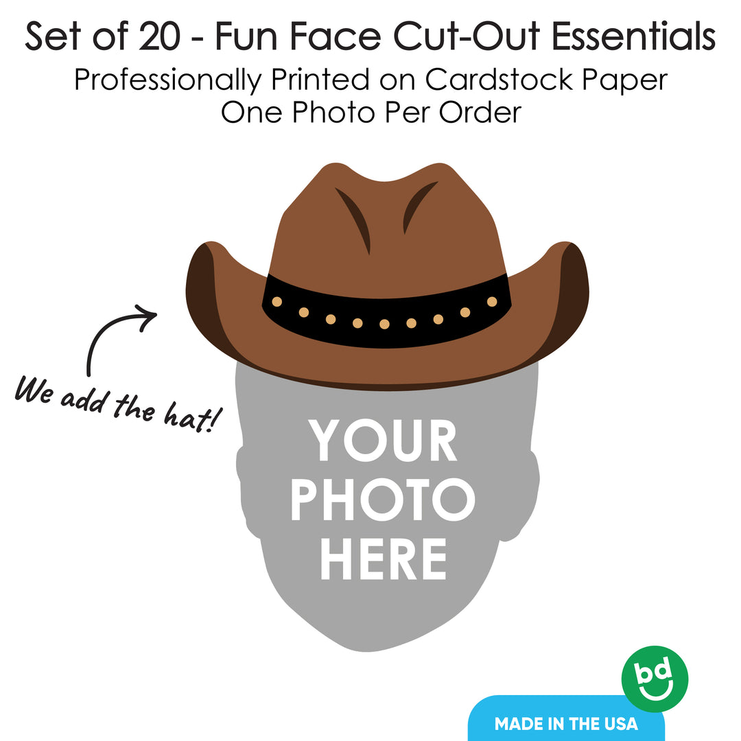 Custom Fun Face Cowboy Hat Essentials - 20 Ct