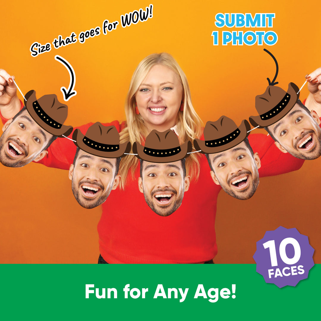 Custom Face Western Garland Banner