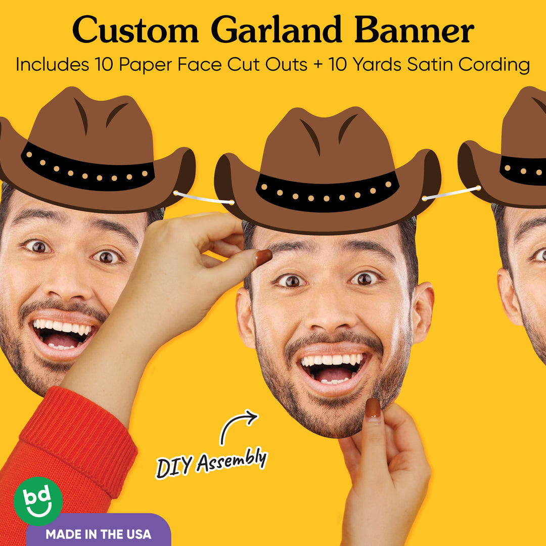 Custom Face Western Garland Banner