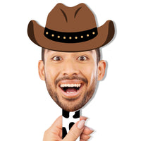 Custom Cowboy Hat Fun Face Photo Paddles
