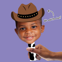 Custom Cowboy Hat Fun Face Photo Paddles