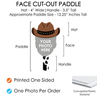 Custom Cowboy Hat Fun Face Photo Paddles