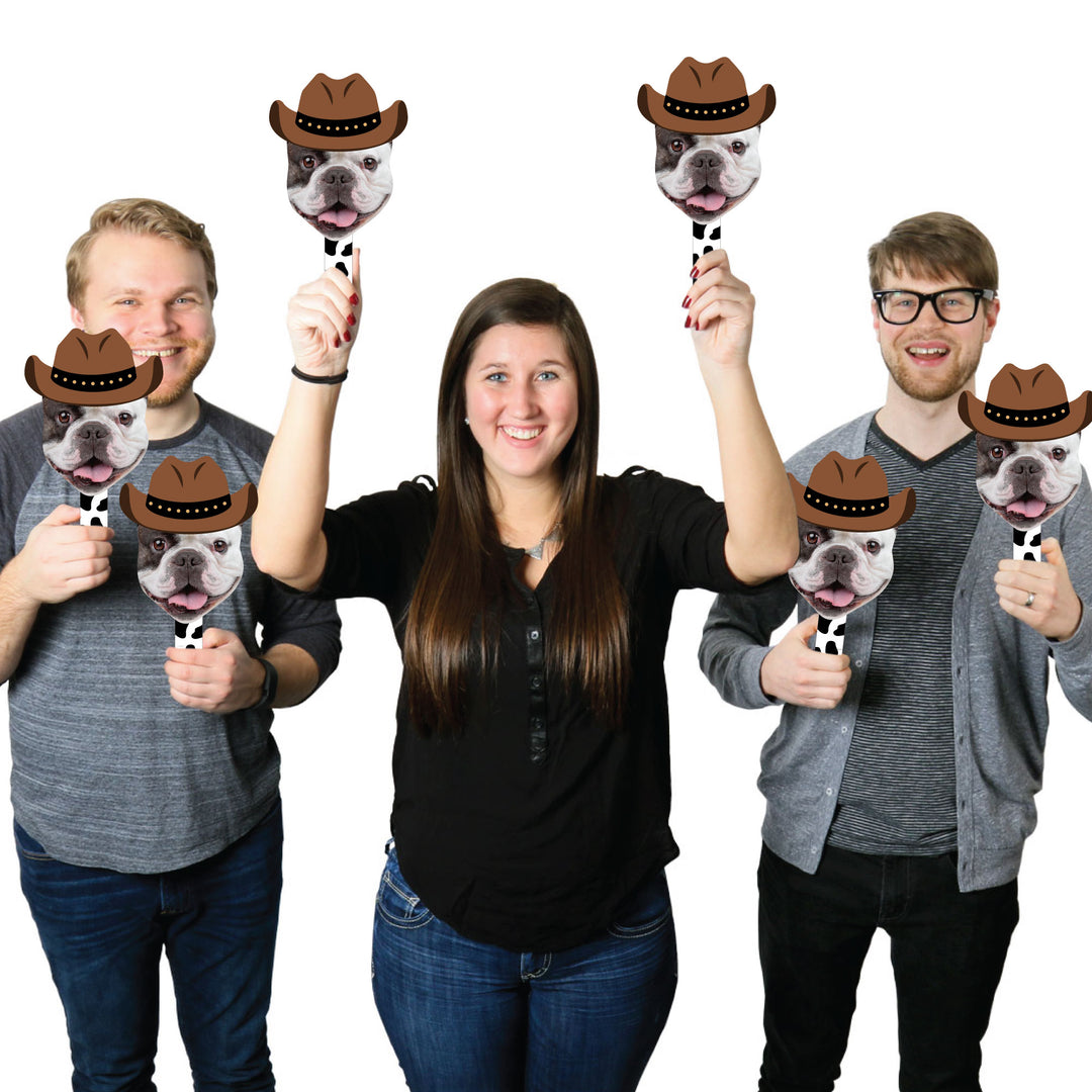 Custom Cowboy Hat Fun Face Photo Paddles