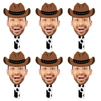 Custom Cowboy Hat Fun Face Photo Paddles