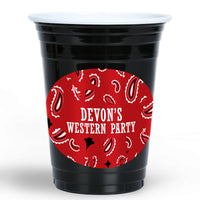 Custom Text Party Cups - Western Hoedown - 16 Ct