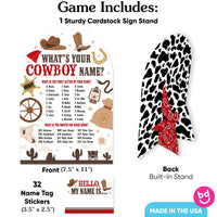 Western Hoedown What's Your Name Party Game