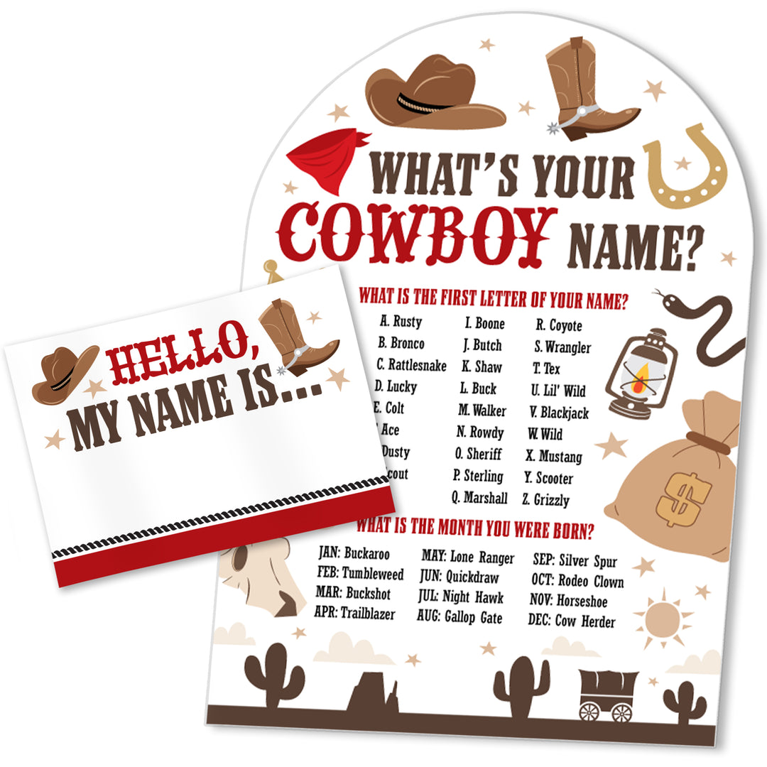 Western Hoedown What's Your Name Party Game