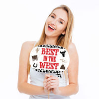 Western Hoedown - Wild West Cowboy Party Photo Booth Props Kit - 20 Count