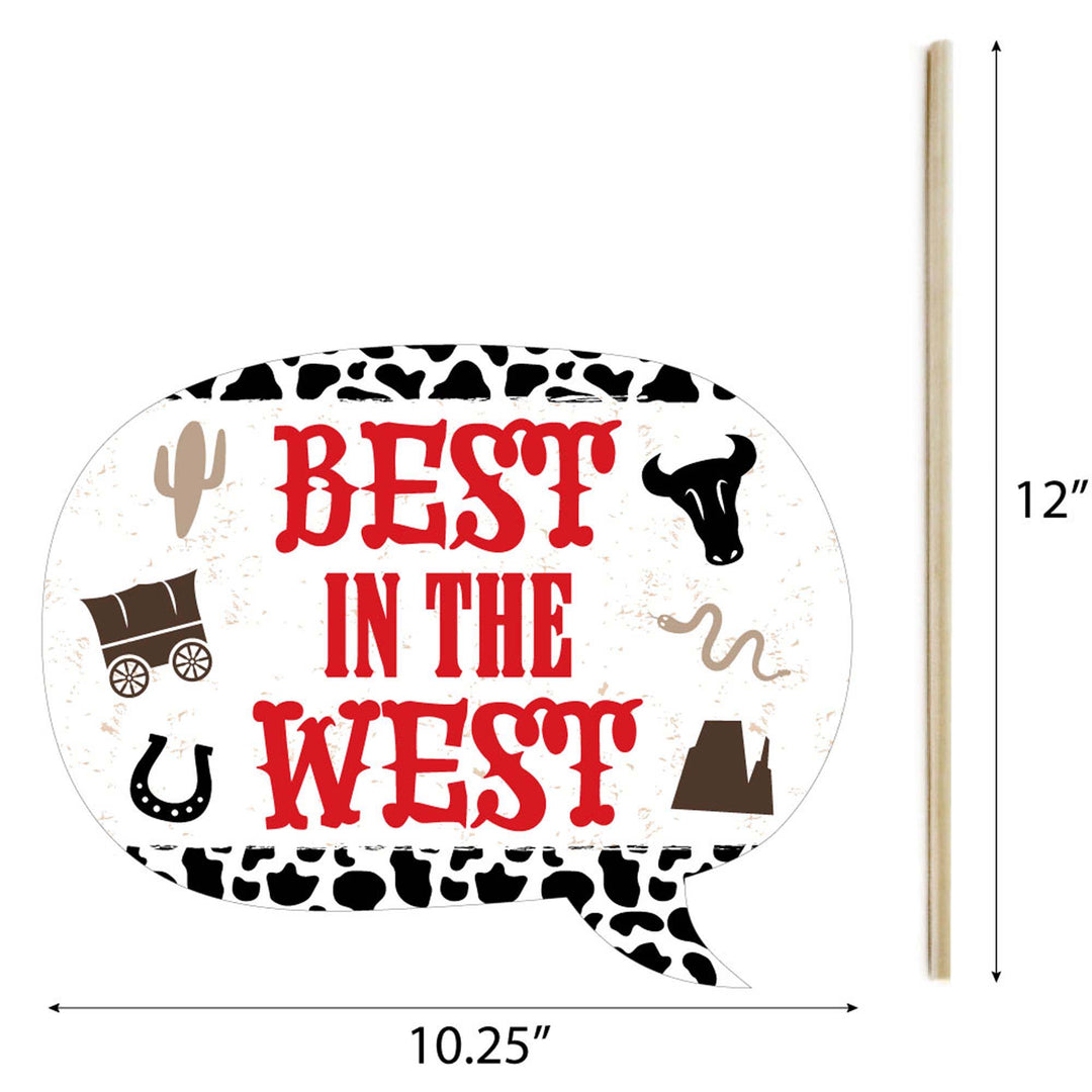 Western Hoedown - Wild West Cowboy Party Photo Booth Props Kit - 20 Count