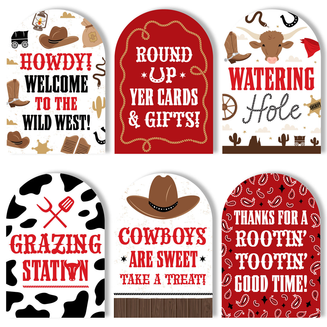 Western Hoedown Party Signs Set - 6 Ct