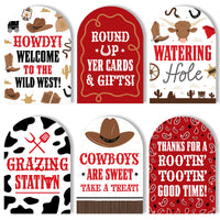 Western Hoedown Party Signs Set - 6 Ct