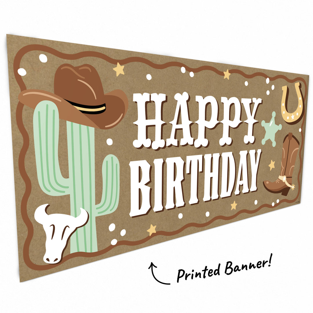 Close-up of cowboy hat and horseshoe artwork