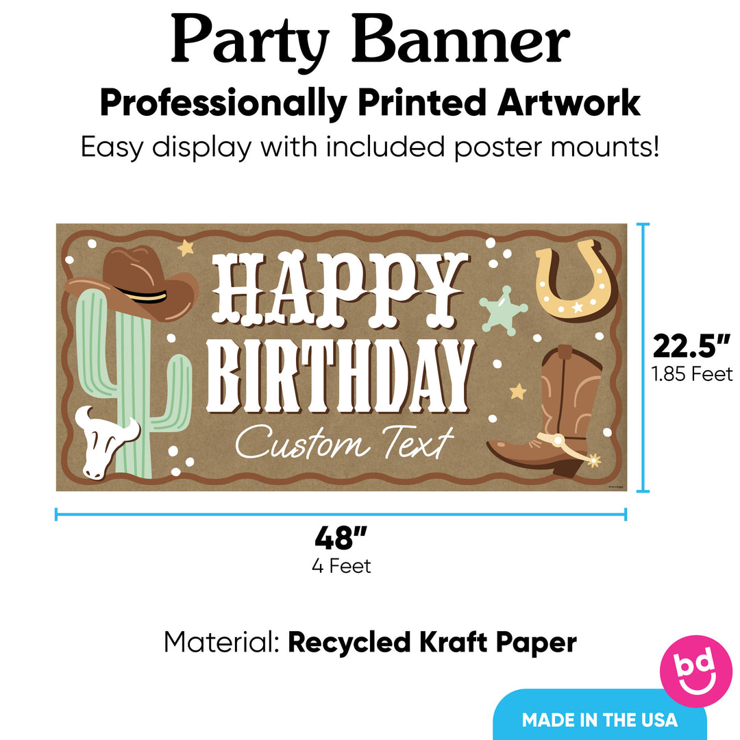 48x22.5 western kraft banner with 8 included poster mounts