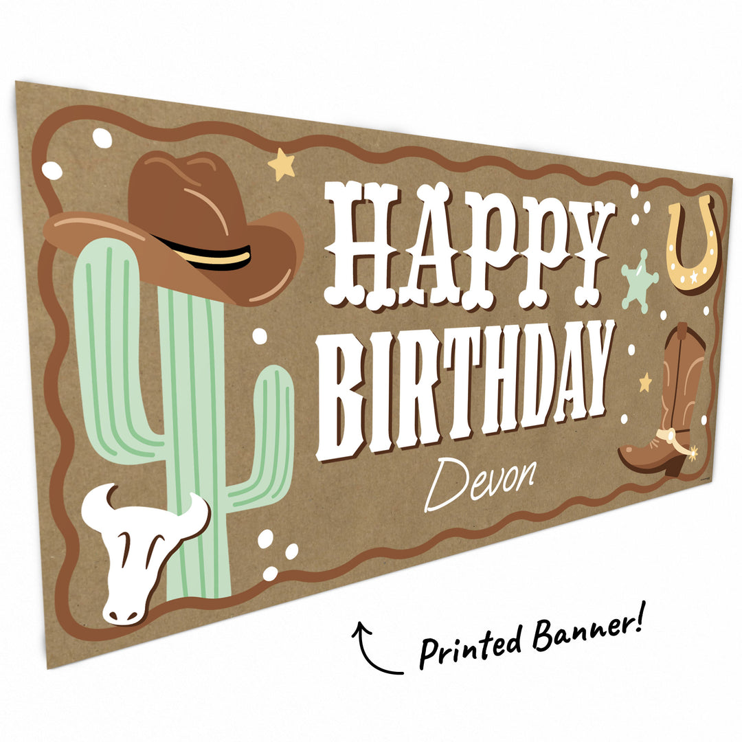 Cowboy hat and cactus artwork close-up