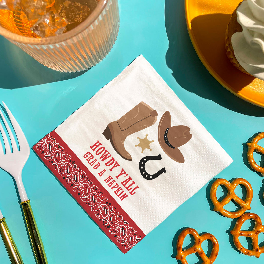 Custom Text Napkins - Western