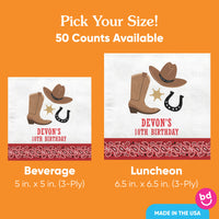 Custom Text Napkins - Western