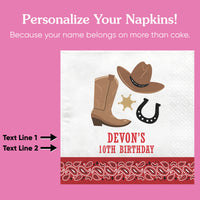 Custom Text Napkins - Western