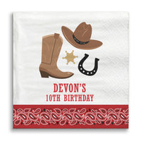 Custom Text Napkins - Western