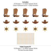 Western Hoedown - Wild West Cowboy Party Centerpiece Sticks - Table Toppers - Set of 15