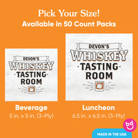 Custom Text - Whiskey Tasting Room Napkins - 50 Ct