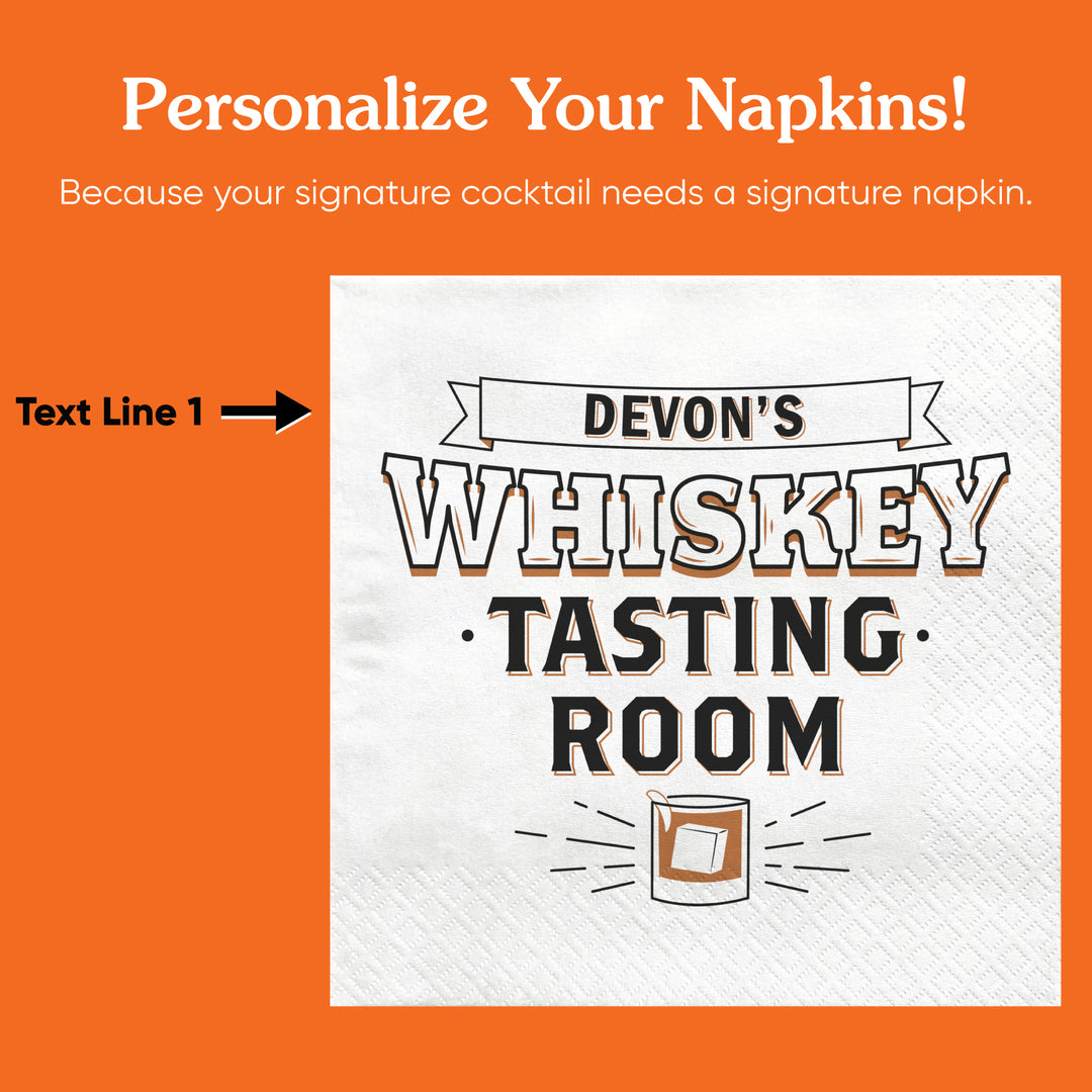 Custom Text - Whiskey Tasting Room Napkins - 50 Ct