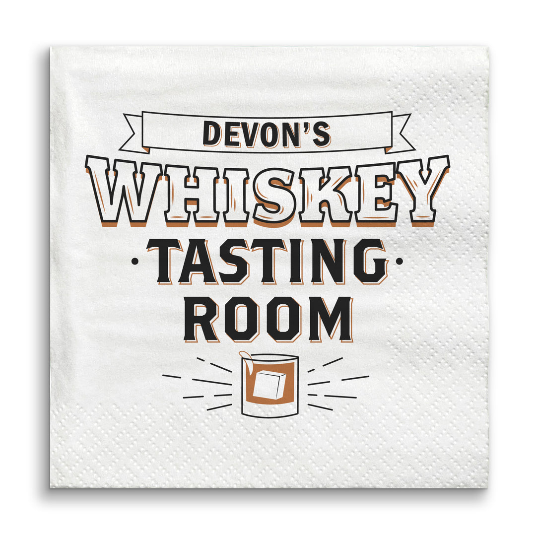 Custom Text - Whiskey Tasting Room Napkins - 50 Ct