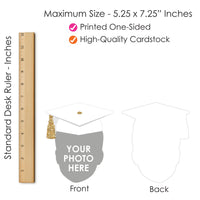 Custom Fun Face White & Gold Grad Cap Essentials - 20 Ct