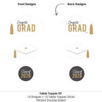 White & Gold Grad Table Toppers - 15 Ct