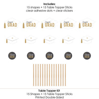 White & Gold Grad Table Toppers - 15 Ct