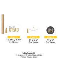 White & Gold Grad Table Toppers - 15 Ct