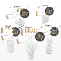 White & Gold Grad Table Toppers - 15 Ct