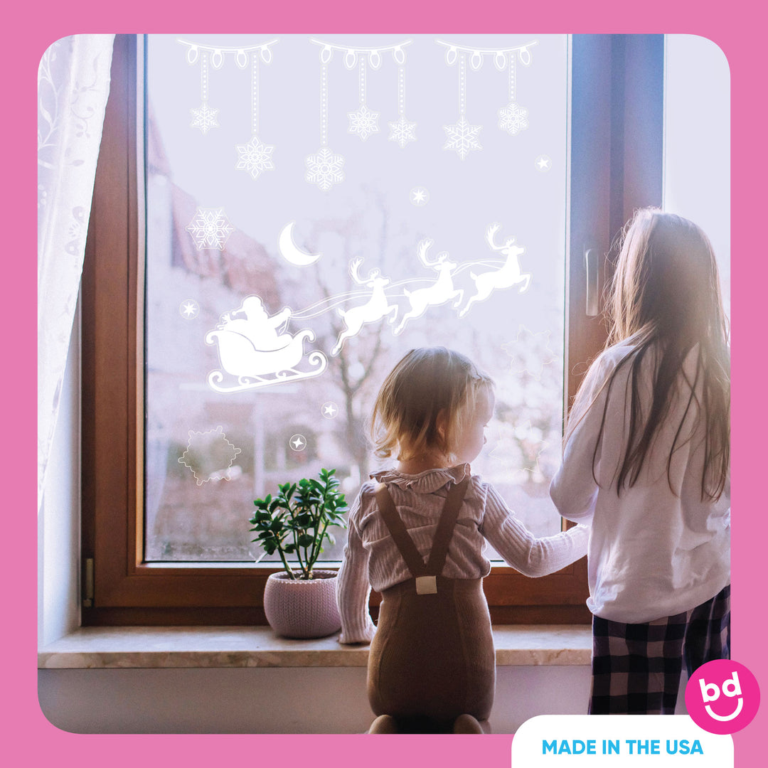 White Christmas Window Clings