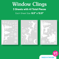 White Christmas Window Clings