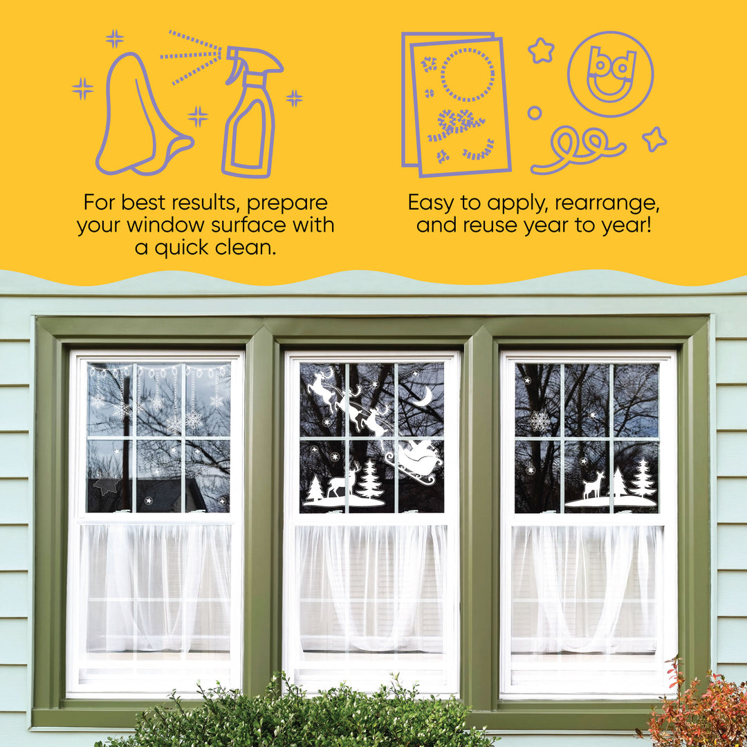 White Christmas Window Clings