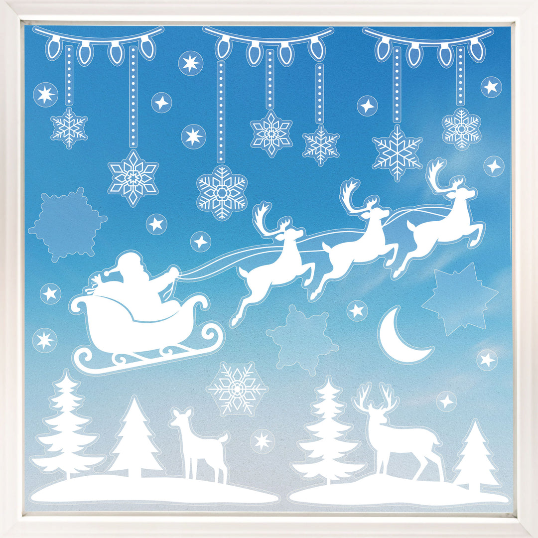 White Christmas Window Clings