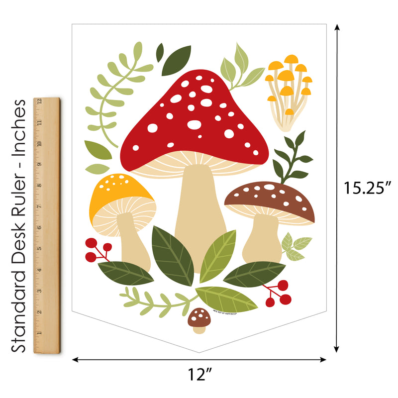 Wild Mushrooms - Outdoor Home Decorations - Double-Sided Red Toadstool Decor and Party Garden Flag - 12 x 15.25 inches