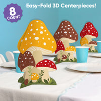 Wild Mushrooms 3D Centerpieces - 8 Ct