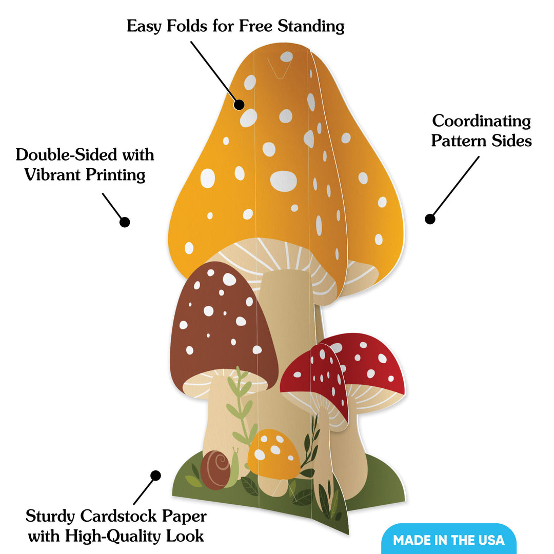 Wild Mushrooms 3D Centerpieces - 8 Ct
