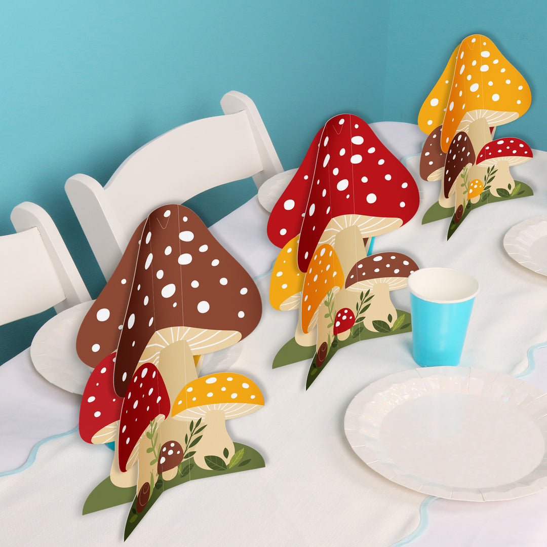Wild Mushrooms 3D Centerpieces - 8 Ct