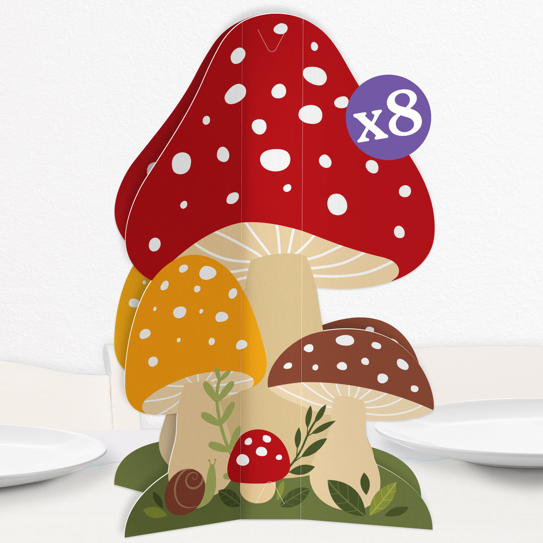 Wild Mushrooms 3D Centerpieces - 8 Ct