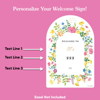 Custom Text Wildflowers Baby Shower Welcome Sign