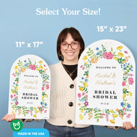 Personalized Text Wildflowers Bridal Shower Welcome Sign (Select Your Size)
