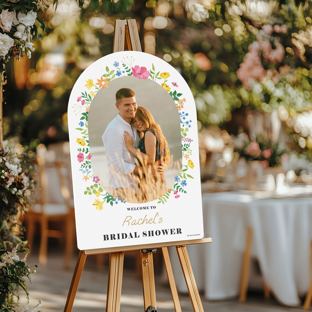 Custom Photo Wildflowers Bridal Shower Welcome Sign