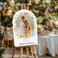 Custom Photo Wildflowers Bridal Shower Welcome Sign