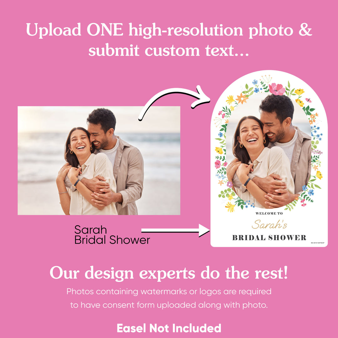 Custom Photo Wildflowers Bridal Shower Welcome Sign